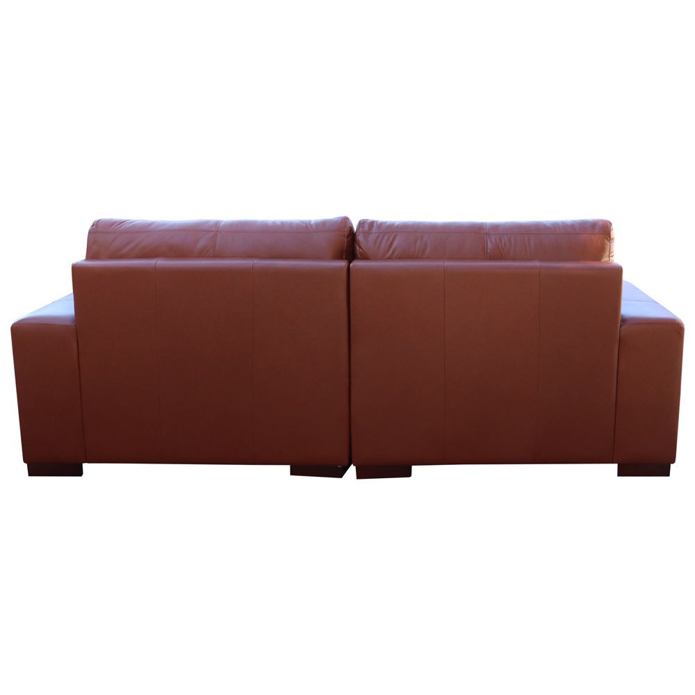 Sofá 3 Lugares Bipartido Sala de Estar 240cm Milano Couro Caramelo G58 - Gran Belo