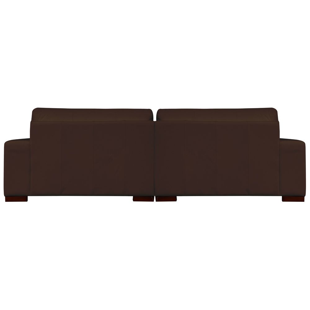 Sofá 3 Lugares Bipartido Sala de Estar Milano 240cm Couro Marrom G58 - Gran Belo