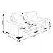 Sofá 3 Lugares Bipartido Sala de Estar Milano 240cm Couro Off White G58 - Gran Belo