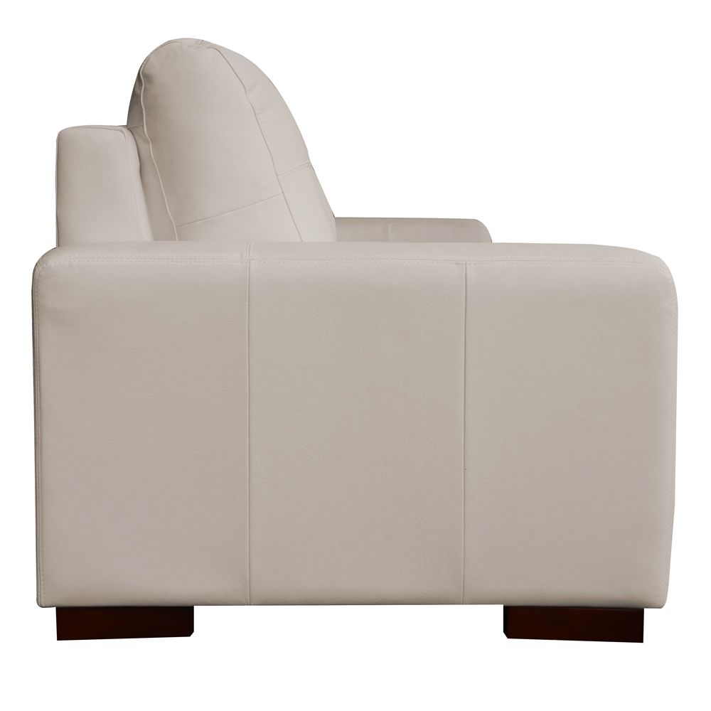 Sofá 3 Lugares Bipartido Sala de Estar Milano 240cm Couro Off White G58 - Gran Belo