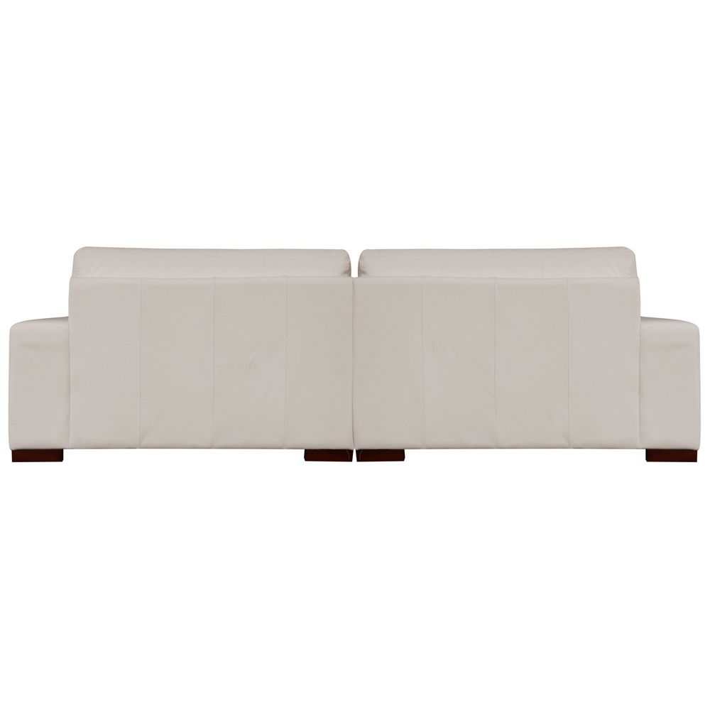 Sofá 3 Lugares Bipartido Sala de Estar Milano 240cm Couro Off White G58 - Gran Belo