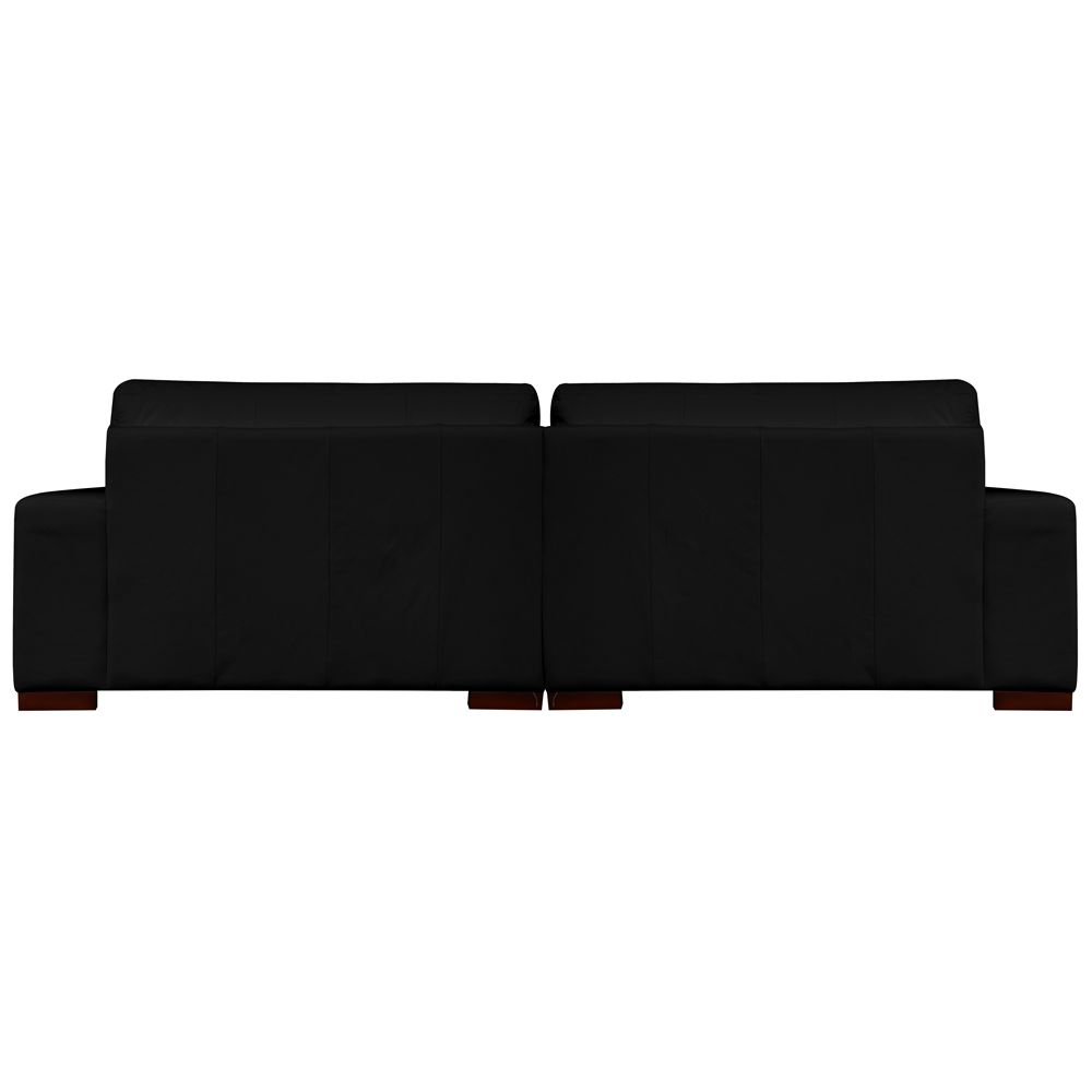 Sofá 3 Lugares Bipartido Sala de Estar Milano 240cm Couro Preto G58 - Gran Belo