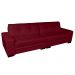 Sofá 3 Lugares Bipartido Sala de Estar Milano 240cm Couro Vermelho G58 - Gran Belo