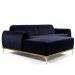 Sofá 3 Lugares Bipartido com Chaise Lado Direito Base de Madeira Euro 230 cm Veludo Azul G15 - Gran Belo
