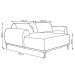 Sofá 3 Lugares Bipartido com Chaise Lado Direito Base de Madeira Euro 230 cm Veludo Azul G15 - Gran Belo