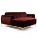 Sofá 3 Lugares Bipartido com Chaise Lado Direito Base de Madeira Euro 230 cm Veludo Vinho G15 - Gran Belo