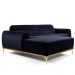 Sofá 3 Lugares Bipartido com Chaise Lado Direito Base de Madeira Euro 245 cm Veludo Azul G15 - Gran Belo