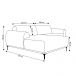 Sofá 3 Lugares Bipartido com Chaise Lado Direito Base de Madeira Euro 245 cm Veludo Azul G15 - Gran Belo