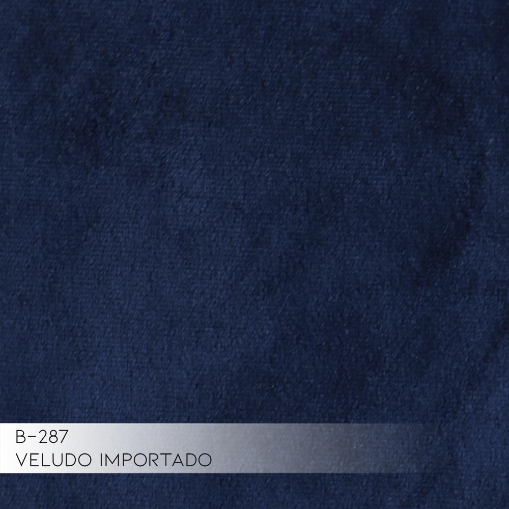 Sofá 3 Lugares Bipartido com Chaise Lado Esquerdo Base de Madeira Euro 245 cm Veludo Azul G15 - Gran Belo