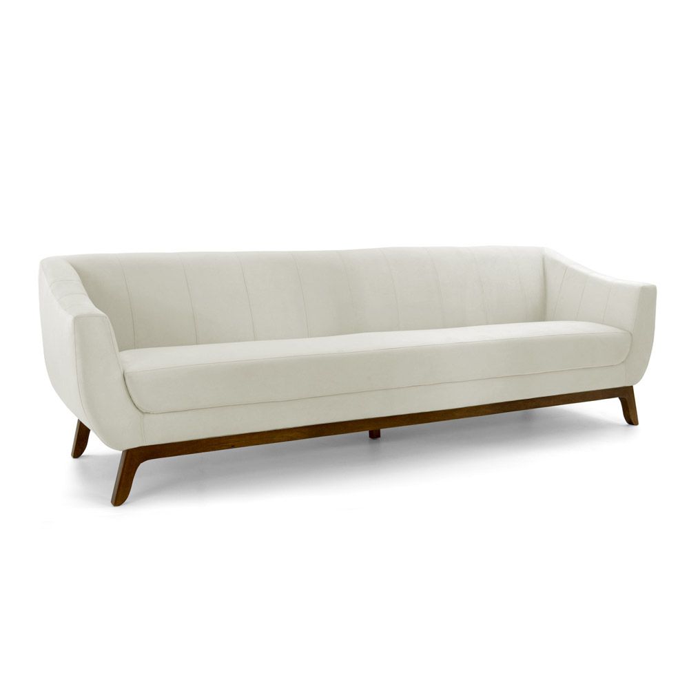 Sofá 3 Lugares Boomer 210cm PU Sintético Bege G15 - Gran Belo
