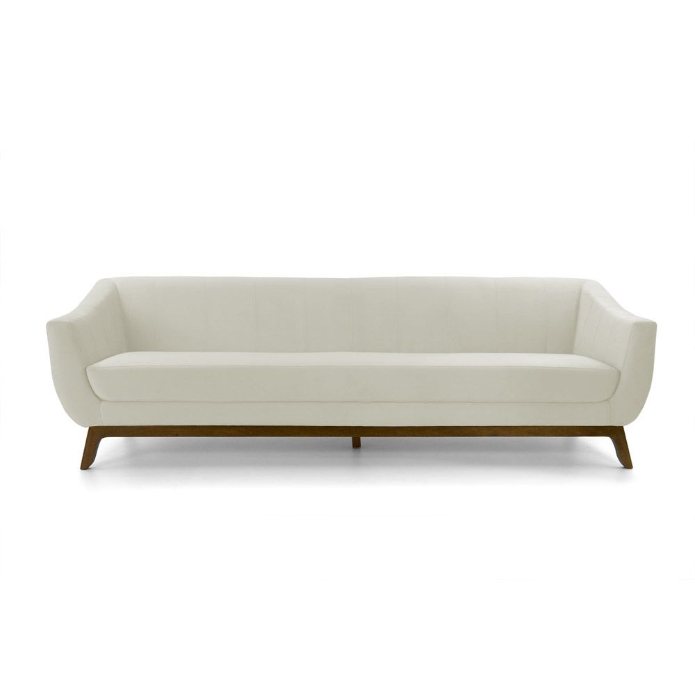 Sofá 3 Lugares Boomer 210cm PU Sintético Bege G15 - Gran Belo