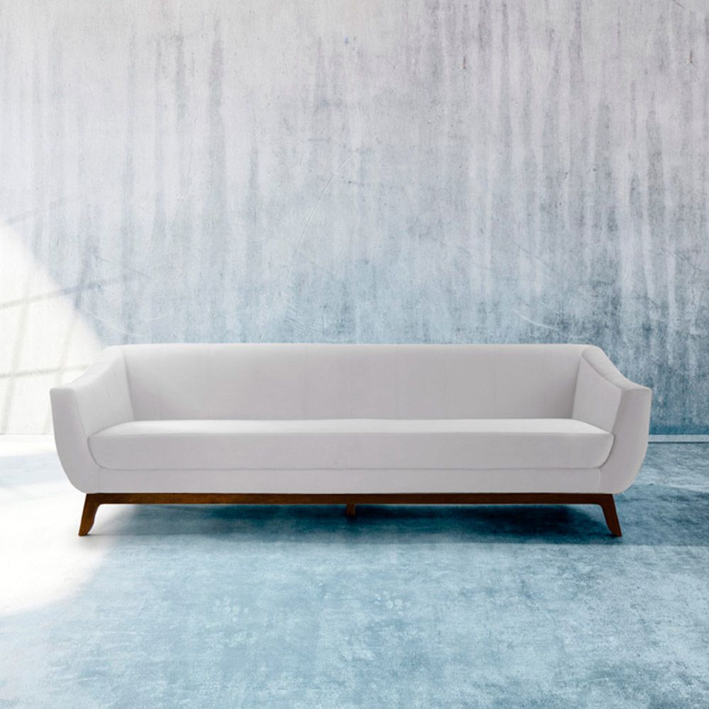 Sofá 3 Lugares Boomer 210cm PU Sintético Branco G15 - Gran Belo