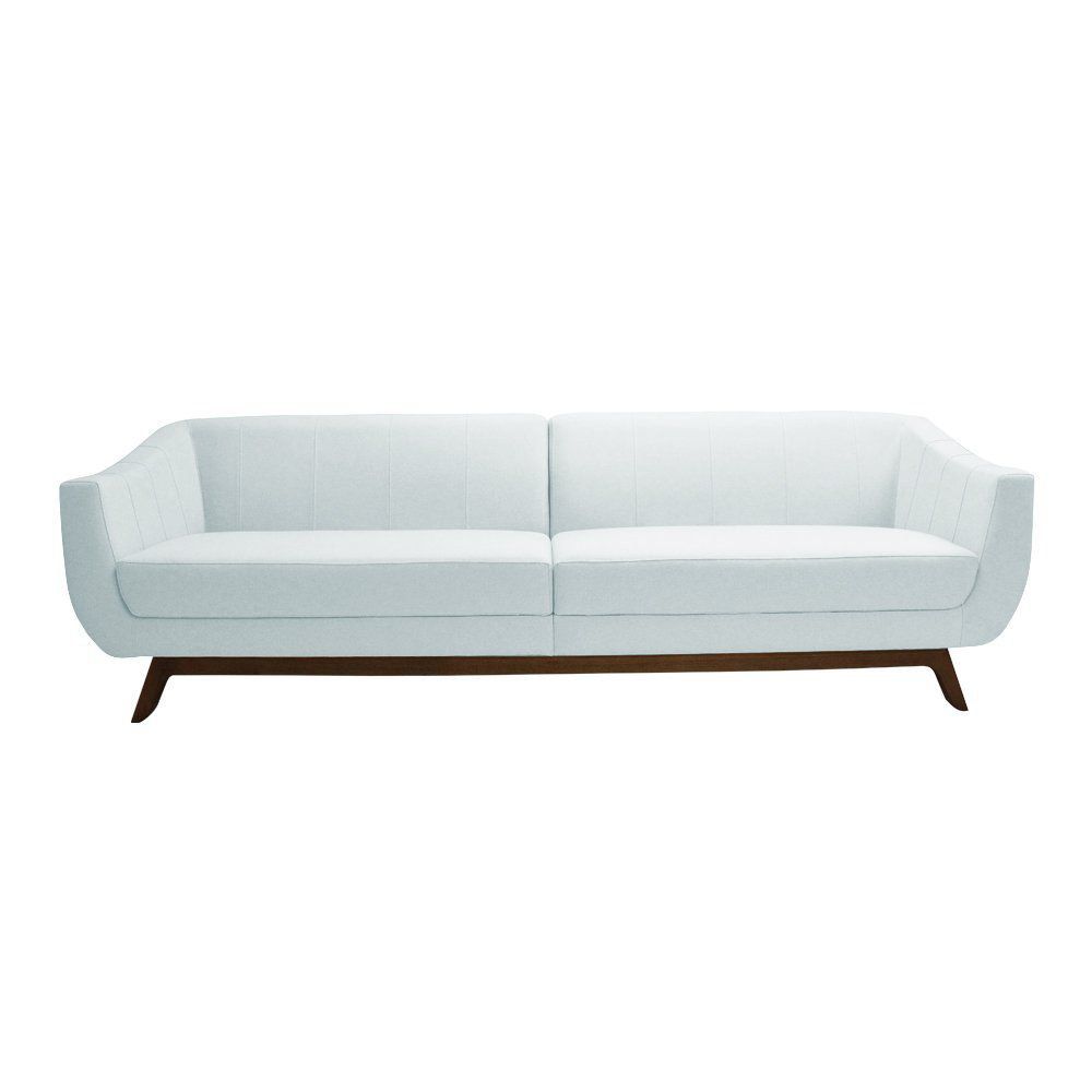 Sofá 3 Lugares Boomer 230cm PU Sintético Branco G15 - Gran Belo