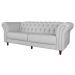 Sofá 3 Lugares Maggiore 220cm Couro Branco G58 - Gran Belo