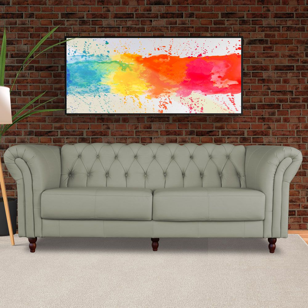 Sofá 3 Lugares Maggiore 220cm Couro Fendi G58 - Gran Belo