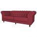 Sofá 3 Lugares Maggiore 220cm Couro Vermelho G58 - Gran Belo