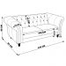 Sofá 3 Lugares Maggiore 240cm Couro Off White G58 - Gran Belo