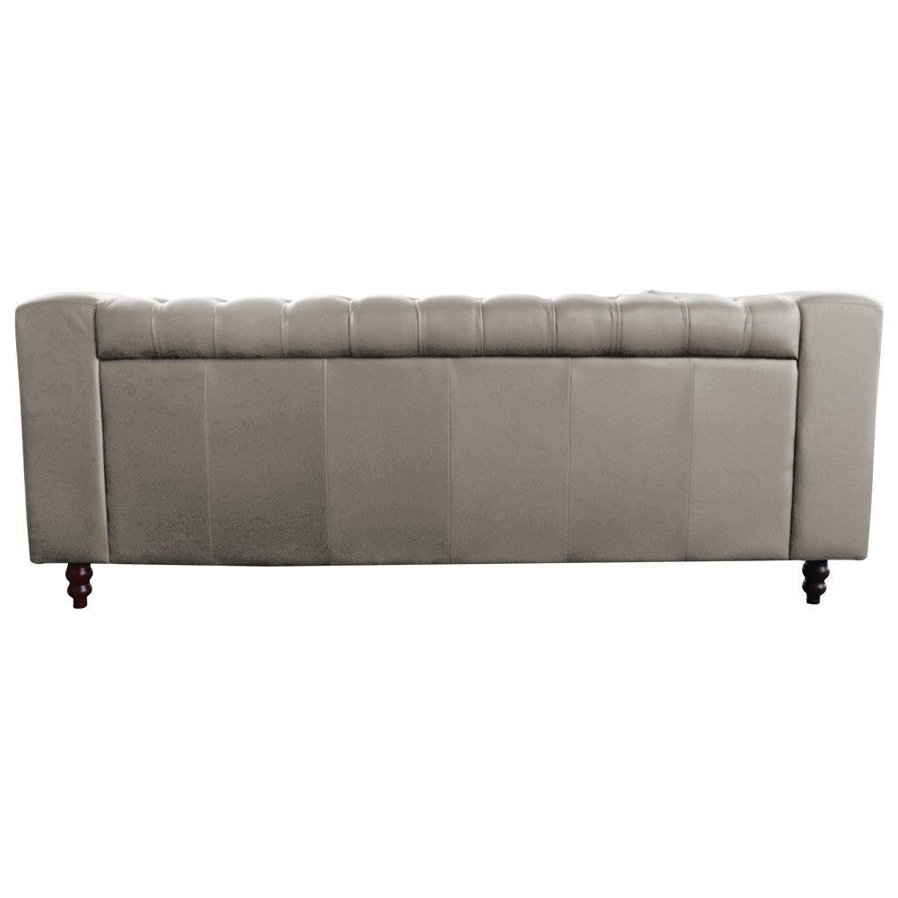 Sofá 3 Lugares Ravena 220cm Couro Tiza G58 - Gran Belo