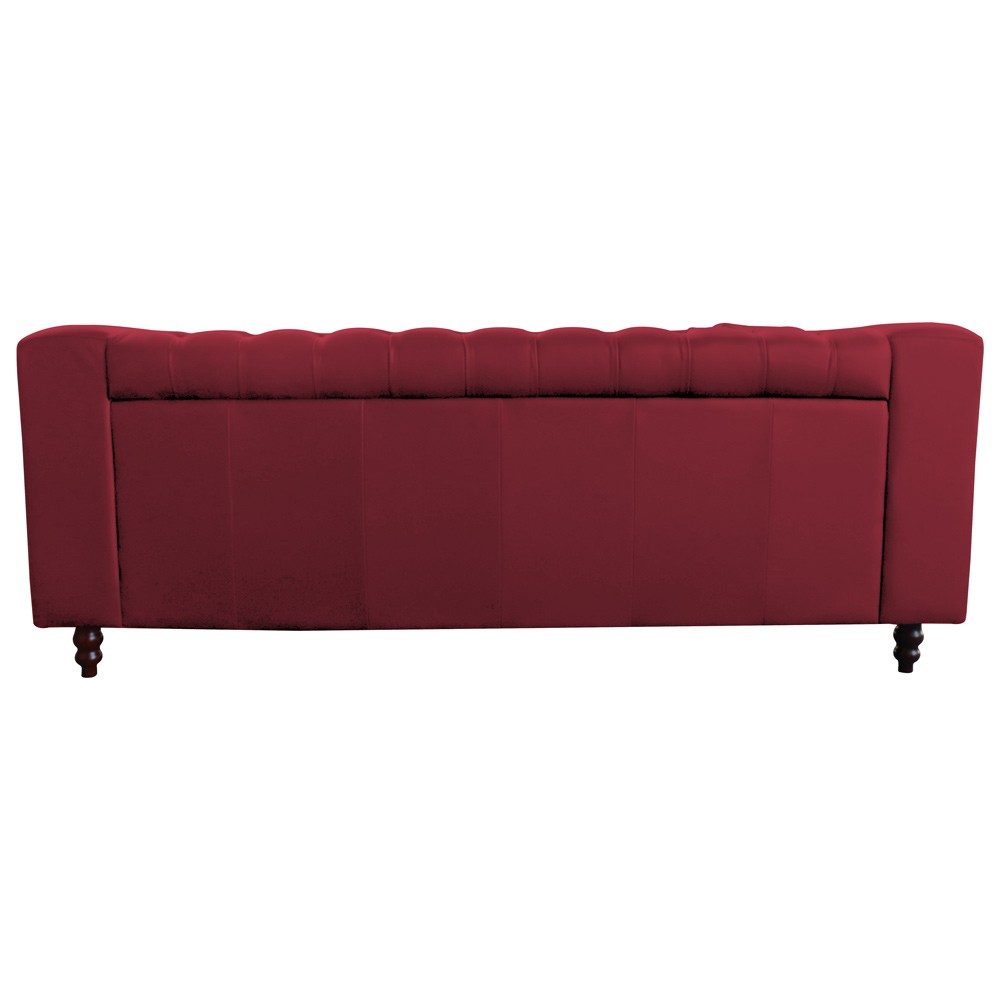 Sofá 3 Lugares Ravena 220cm Couro Vermelho G58 - Gran Belo