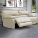 Sofá 3 Lugares Reclinável Elétrico Asmará 228cm Couro Off White G43 - Gran Belo
