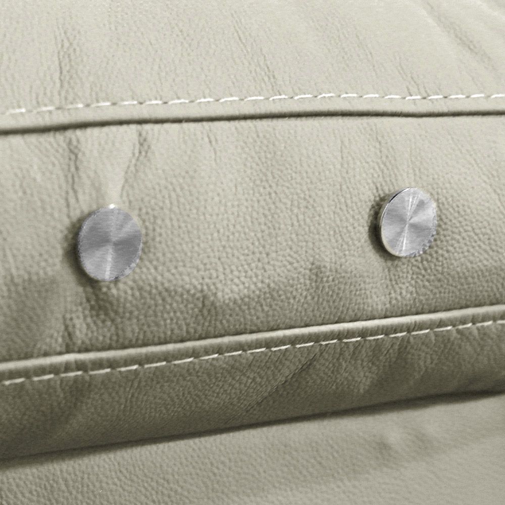 Sofá 3 Lugares Reclinável Elétrico Asmará 228cm Couro Off White G43 - Gran Belo