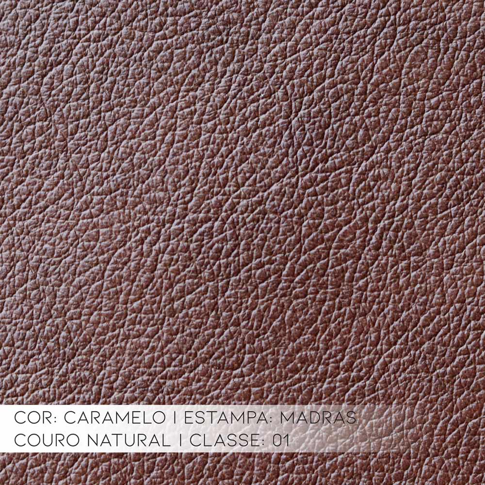 Sofá 3 Lugares Sala de Estar 200cm Milão Couro Caramelo G03 - Gran Belo