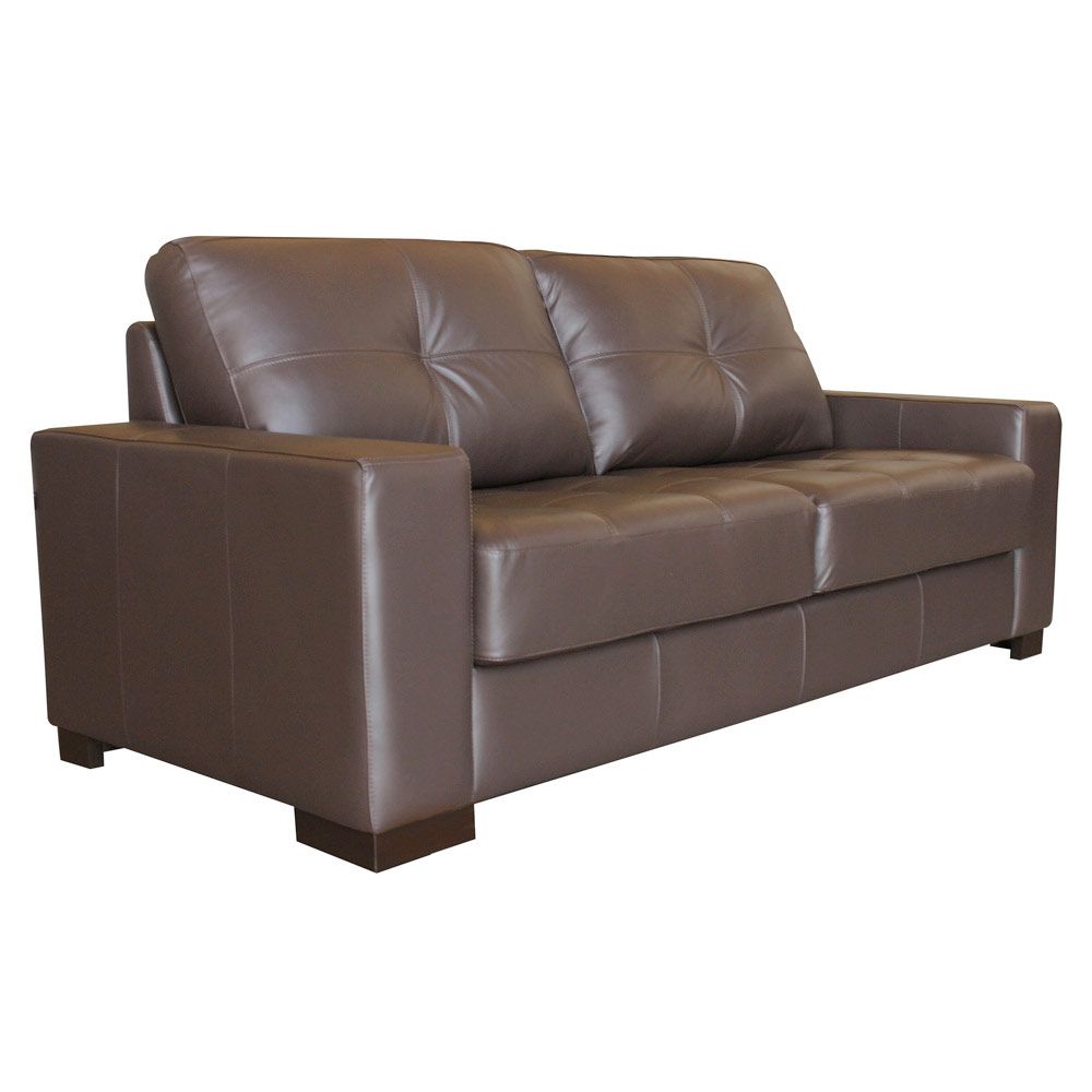 Sofá 3 Lugares Sala de Estar 200cm Milão Couro Chocolate G03 - Gran Belo