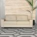 Sofá 3 Lugares Sala de Estar 200cm Milão Couro Off White G03 - Gran Belo