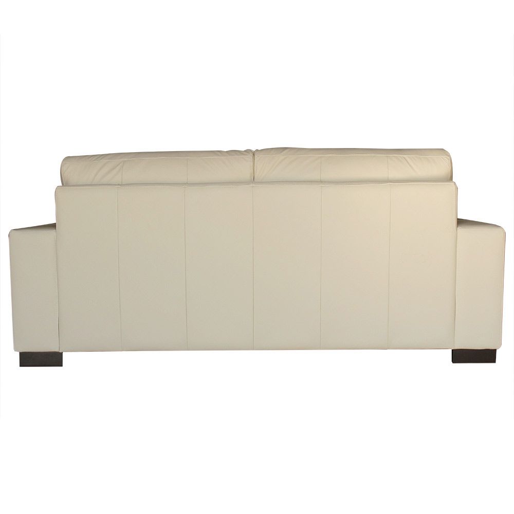 Sofá 3 Lugares Sala de Estar 200cm Milão Couro Off White G03 - Gran Belo