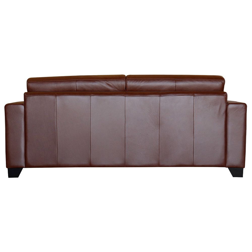 Sofá 3 Lugares Sala de Estar 205cm Estocolmo Couro Caramelo G03 - Gran Belo