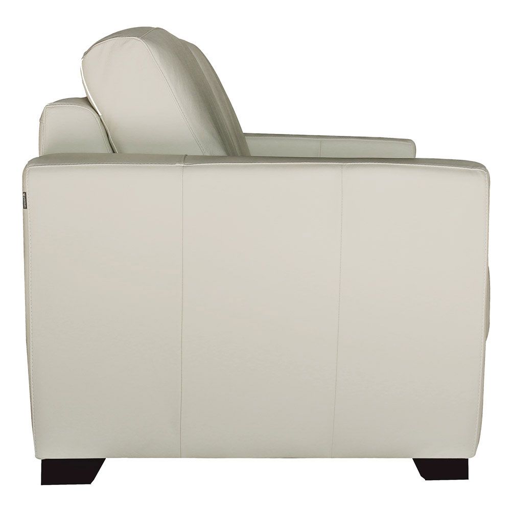 Sofá 3 Lugares Sala de Estar 205cm Estocolmo Couro Off White G03 - Gran Belo