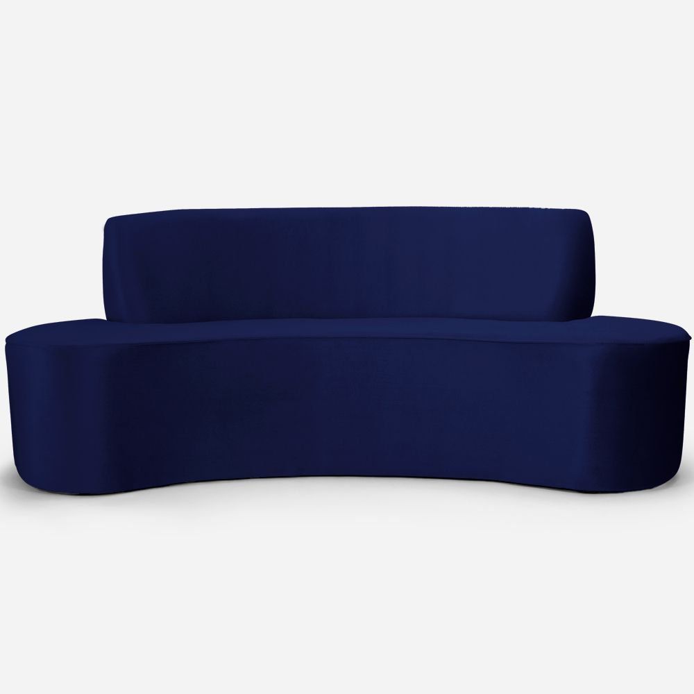 Sofá 3 Lugares Sala de Estar 210 cm Bélgica Veludo Azul Marinho G15 - Gran Belo