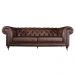Sofá 3 Lugares Sala de Estar 235cm Chesterfield Duo Couro Tabaco - Gran Belo