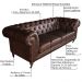 Sofá 3 Lugares Sala de Estar 235cm Chesterfield Duo Couro Tabaco G40 - Gran Belo