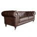 Sofá 3 Lugares Sala de Estar 235cm Chesterfield Duo Couro Tabaco G40 - Gran Belo
