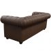 Sofá 3 Lugares Sala de Estar 235cm Chesterfield Pés Madeira Couro Capucino - Gran Belo 