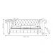 Sofá 3 Lugares Sala de Estar 235cm Chesterfield Pés Madeira Couro Conhaque G40 - Gran Belo