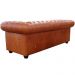 Sofá 3 Lugares Sala de Estar 235cm Chesterfield Pés Madeira Couro Conhaque G40 - Gran Belo