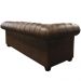 Sofá 3 Lugares Sala de Estar 235cm Chesterfield Pés Madeira Couro Marrom G40 - Gran Belo