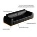 Sofá 3 Lugares Sala de Estar Bipartido Base de Madeira Euro 280 cm PU Preto G15 - Gran Belo