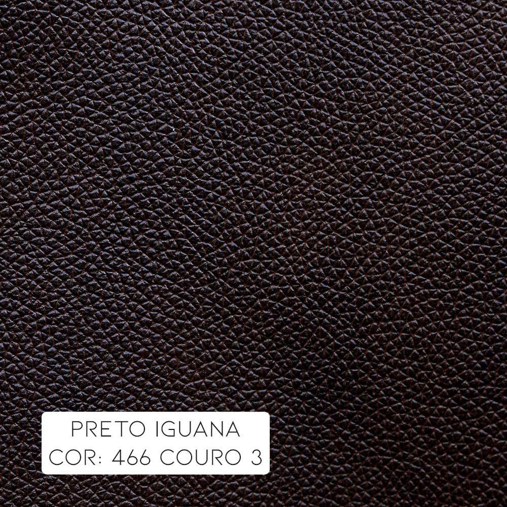 Sofá 3 Lugares Sala de Estar Chesterfield Pés Madeira Couro Tabaco Brilho G40 - Gran Belo