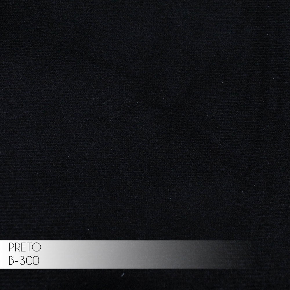 Sofá 3 Lugares Sala de Estar Eros 180 cm Veludo Preto Base Fixa G15 - Gran Belo