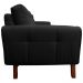 Sofá 3 Lugares Sala de Estar Eros 180 cm Veludo Preto Base Fixa G15 - Gran Belo