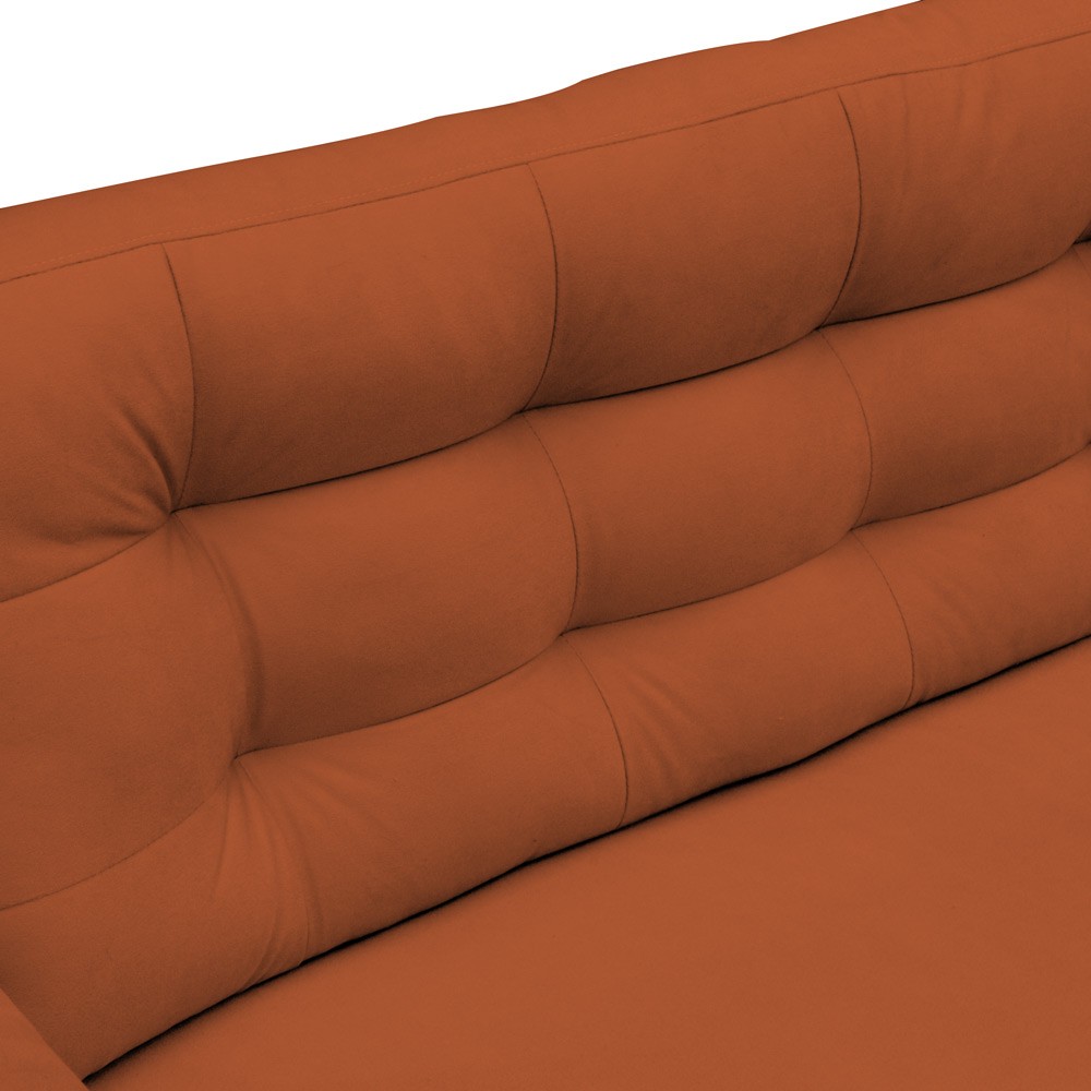 Sofá 3 Lugares Sala de Estar Eros 180 cm Veludo Telha Base Fixa G15 - Gran Belo