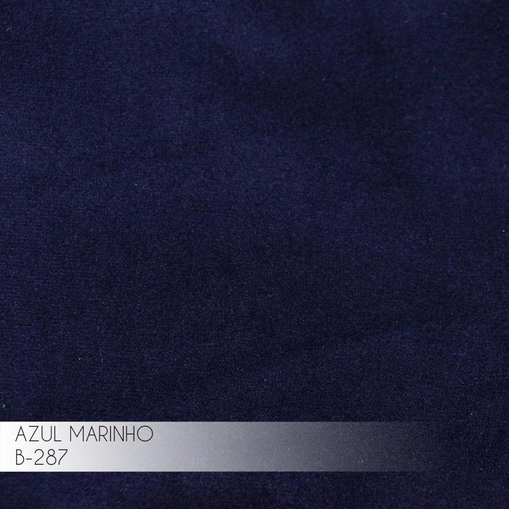 Sofá 3 Lugares Sala de Estar Eros 210 cm Veludo Azul Marinho Base Fixa G15 - Gran Belo