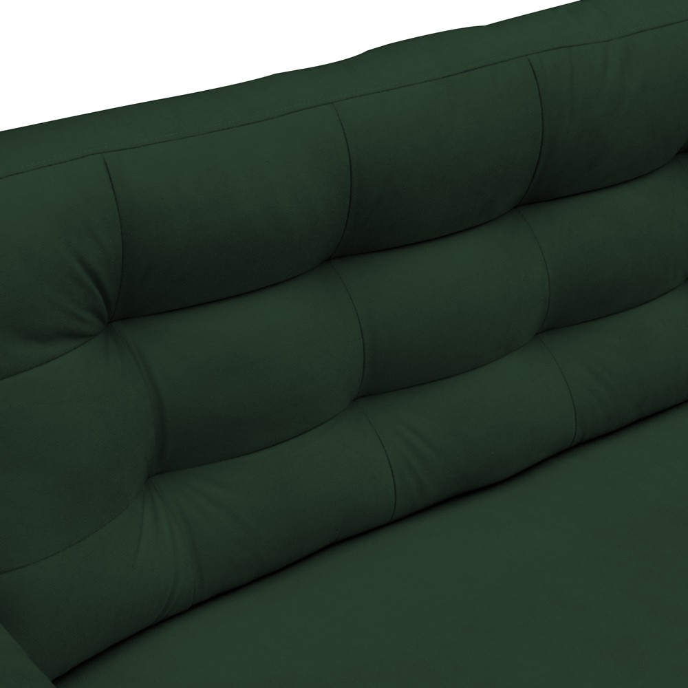 Sofá 3 Lugares Sala de Estar Eros 210 cm Veludo Esmeralda Base Fixa G15 - Gran Belo