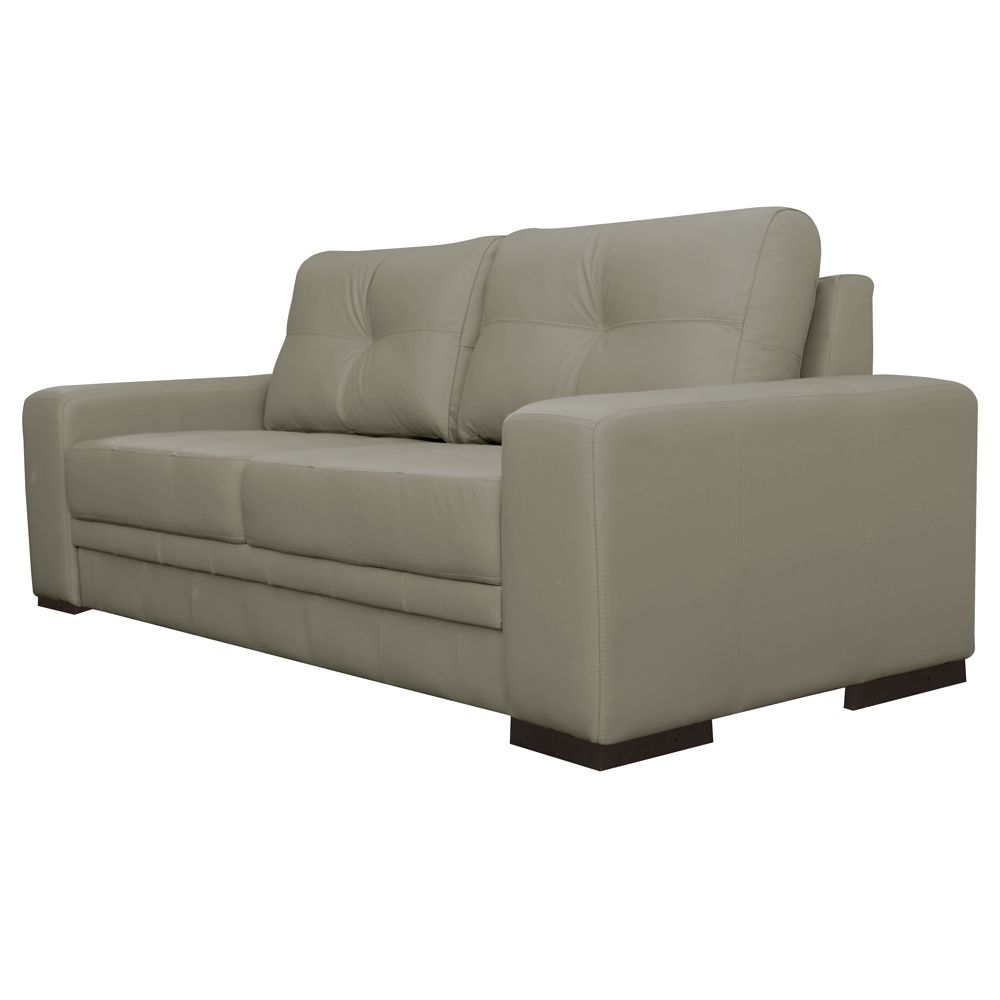 Sofá 3 Lugares Sala de Estar Milano 210cm Couro Nude G58 - Gran Belo