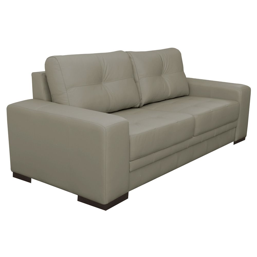 Sofá 3 Lugares Sala de Estar Milano 210cm Couro Nude G58 - Gran Belo