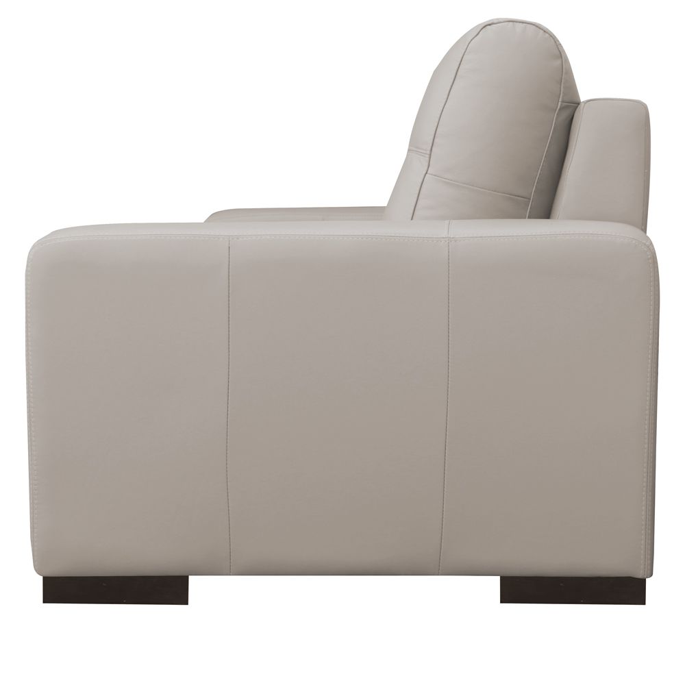 Sofá 3 Lugares Sala de Estar Milano 210cm Couro Off White G58 - Gran Belo