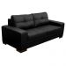 Sofá 3 Lugares Sala de Estar Milano 210cm Couro Preto G58 - Gran Belo